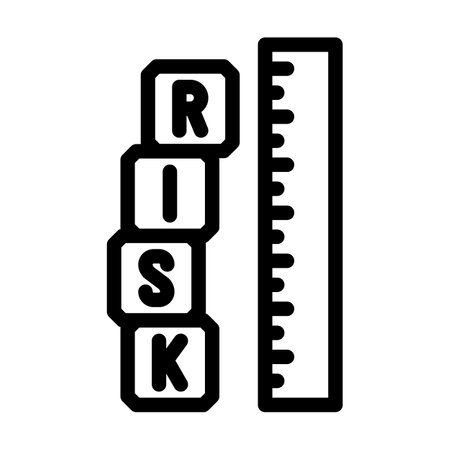 risk blocks and ruler black and white clip art preview