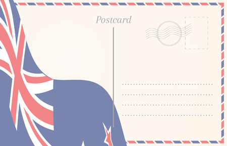 blank postcard with new zealand flag on background royalty free