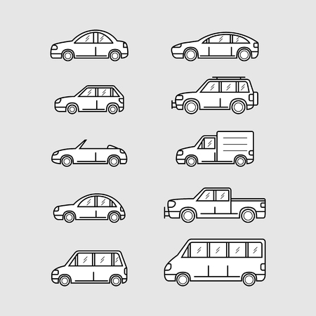 車ラインのアイコンを設定のイラスト素材 ベクタ Image
