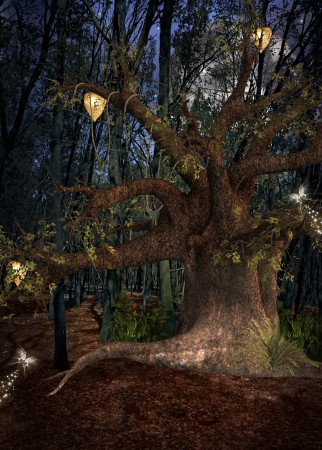 Moonlight lanterns: Enchanted chất series - Đêm trong rừng