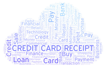 credit card receipt word cloud wordcloud made with text only