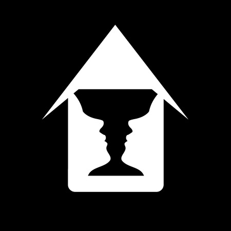 Faces Or Vase Illusion Of Two Faces Appearing Like A Vase