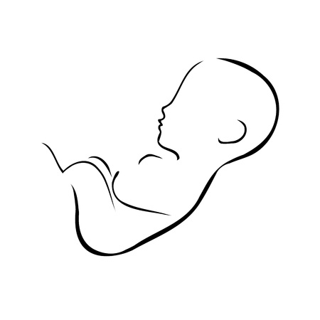 Madre Embarazada Con Un Bebe En El Utero Ilustraciones Vectoriales