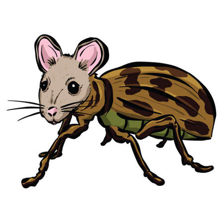 A Rat Cockroach Mash Up Pest Control Cartoon Illustration