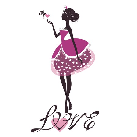princess silhouette isolated on a white background royalty free