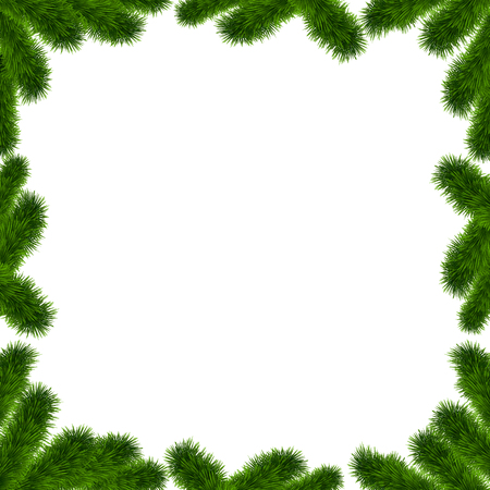 Christmas Tree Borders Fir Frame With Place For Text Isolated On White Background Christmas Tree Borders Fir Frame With Place For Text Isolated On White Background