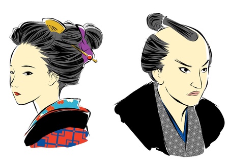 江戸時代日本の人々 のイラスト素材 ベクタ Image