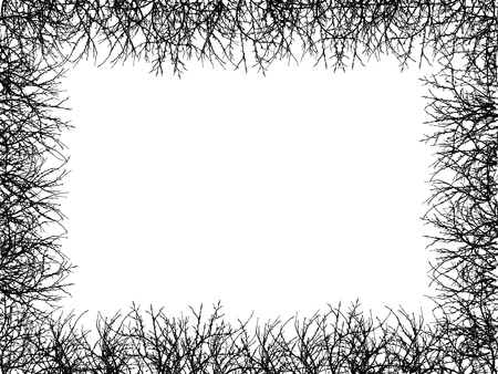 black border of naked branches on white background stock vector 12895813