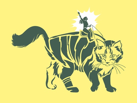 大きな美しい猫 イラスト女の子の乗り物 巨大な猫の装飾的なパターン のイラスト素材 ベクタ Image 大きな美しい猫 イラスト女の子の乗り物 巨大な猫の装飾的なパターン のイラスト素材 ベクタ Image