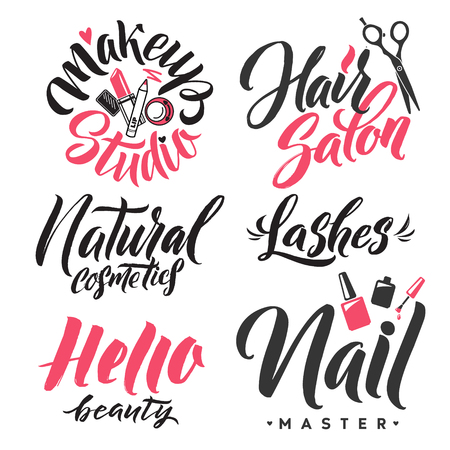 Logo beauty vector lettering. custom handmade calligraphy.