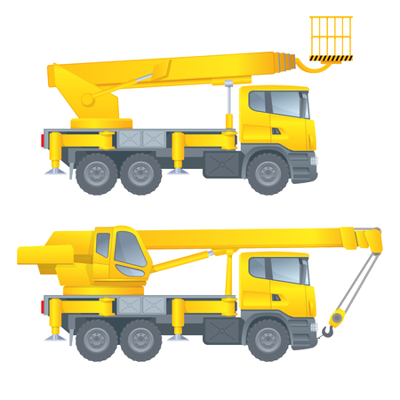 建設機械 トラッククレーン 車のゆりかご 空中プラットフォーム ベクトルのイラスト 白い背景 のイラスト素材 ベクタ Image 建設機械 トラッククレーン 車のゆりかご 空中プラットフォーム ベクトルのイラスト 白い背景 のイラスト素材 ベクタ Image