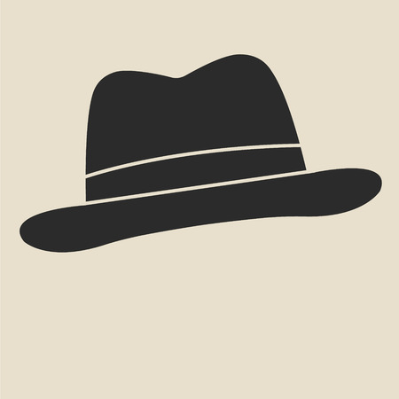 Vintage man s felt hat label. Design template for label, banner, badge, logo.