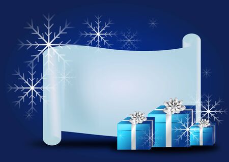 Schone Illustration Weihnachten Hintergrund Mit Leeren Wunschliste Und Blaue Geschenke Lizenzfreie Fotos Bilder Und Stock Fotografie Image