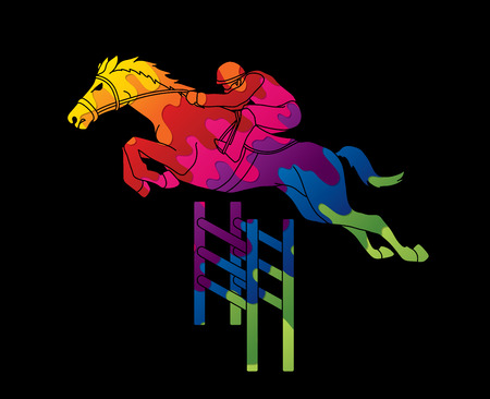 Riding Horse Race Jockey Equestrian Designed Using Colorful Graphic Vector Illustration