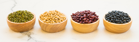 Mixed beans with kidney mung black and Soy Bean - Healthy and Nutrition food concept style Stockfoto