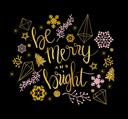 カリグラフィの種類の図にメリー クリスマスの挨拶 のイラスト素材 ベクタ Image