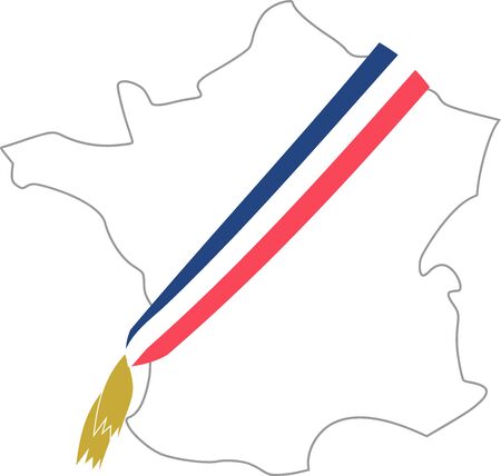 Map of france with the mayor's tricolor scarf Banco de Imagens