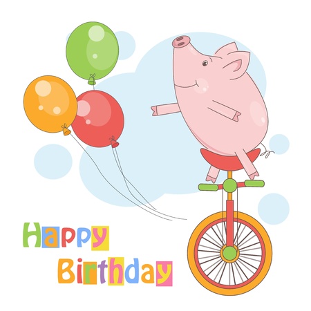 Joyeux Anniversaire Illustration Coloree De Petit Cochon Mignon Sur Cirque Velo Clip Art Libres De Droits Vecteurs Et Illustration Image Joyeux Anniversaire Illustration Coloree De Petit Cochon Mignon Sur Cirque Velo Clip Art Libres De Droits Vecteurs Et Illustration Image