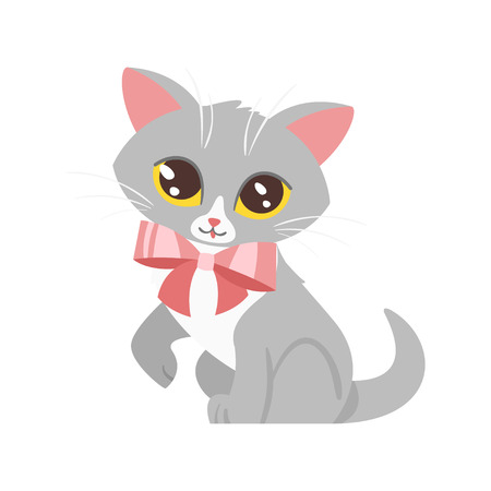 猫セット 白猫 灰色の猫 オレンジ色の猫 茶色の猫のかわいい猫フラット アイコン ベクトル イラスト漫画のイラスト素材 ベクタ Image