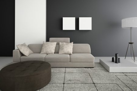 Gray colored modern design living room interior royalty free stock ... Design nappali