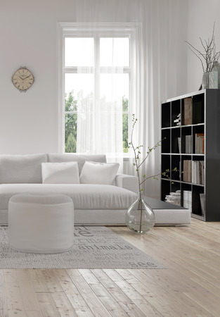 Moderne witte vloeren: houten visgraat vloer in witte moderne ... Woonkamer vloer modern