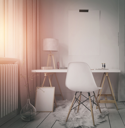 3D Mit Parkettboden Im Minimalistischen Modernen Skandinavischen ... 3D Mit Parkettboden Im Minimalistischen Modernen Skandinavischen ...