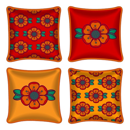 Set Of Four Matching Decorative Pillows For Interior Design Delectable Bright Colored Decorative Pillows Set Of Four Matching Decorative Pillows For Interior Design Delectable Bright Colored Decorative Pillows