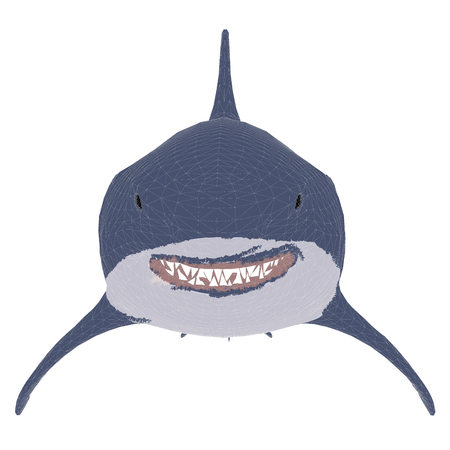 口を開けてサメ フラットのベクター イラストです のイラスト素材 ベクタ Image