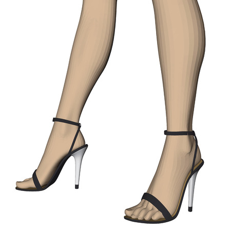 ハイヒールで歩く女性 のイラスト素材 ベクタ Image
