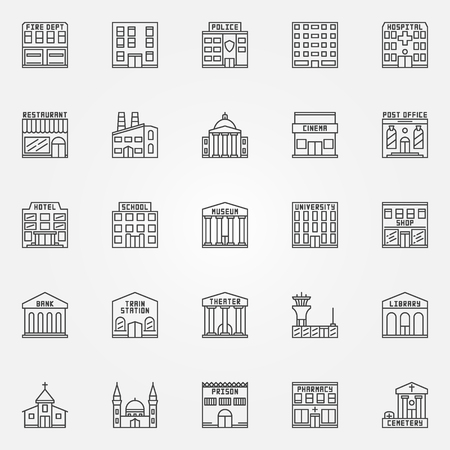 地図記号のアイコン セット のイラスト素材 ベクタ Image