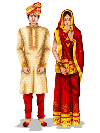 Cute Indian Bride And Groom Clipart
