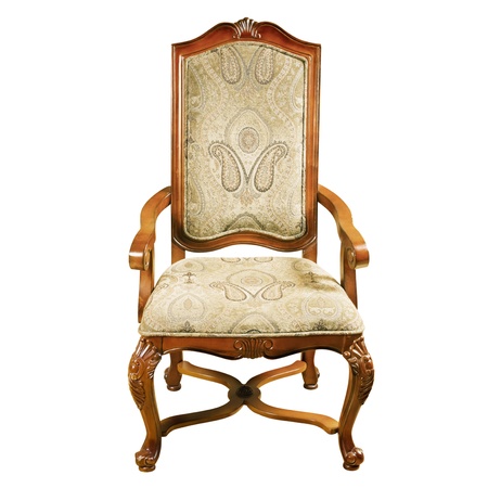 Old Antique Chair Over The White Background - 18708923