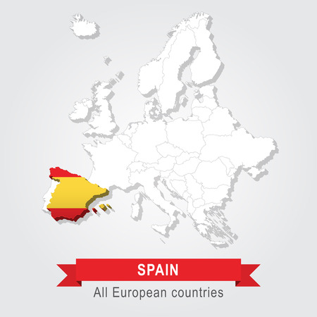 Spain Europe Administrative Map Flag Version Royalty Free Cliparts Vectors And Stock Illustration Image 52889054