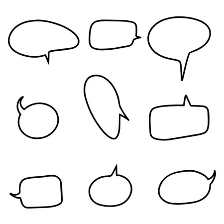 Set of doodle speech balloons