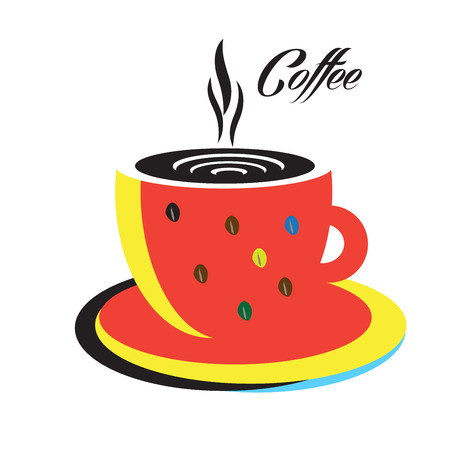 Coffee Cup Logo Espresso Hot Abstract Modern Design Red Mug On Coffee Cup Logo Espresso Hot Abstract Modern Design Red Mug On