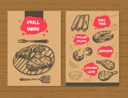 grill menu template ready design bbq menu for restaurant bar