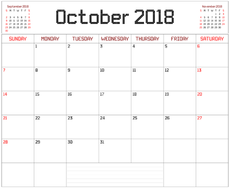 year 2018 october planner a monthly planner calendar for october