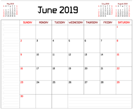 year 2019 june planner a monthly planner calendar for june free monthly planner