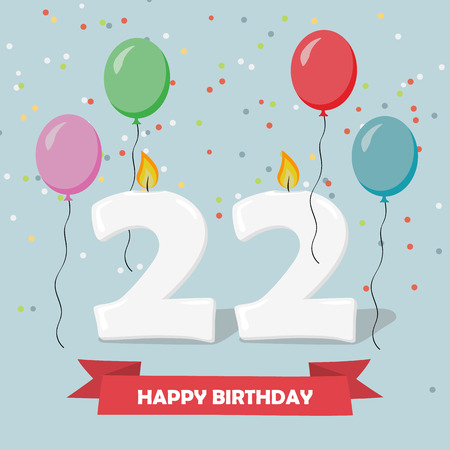 Fete Des 22 Ans Carte De Voeux Joyeux Anniversaire Avec Des Bougies Des Confettis Et Des Ballons Clip Art Libres De Droits Vecteurs Et Illustration Image Fete Des 22 Ans Carte De Voeux Joyeux Anniversaire Avec Des Bougies Des Confettis Et Des Ballons Clip Art Libres De Droits Vecteurs Et Illustration Image
