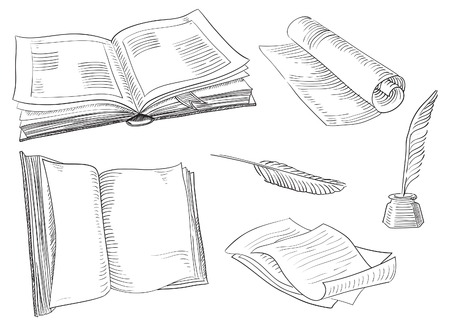 レトロな本 古い書籍や彫刻スタイルでアンティークのオブジェクトの背景をベクトルします のイラスト素材 ベクタ Image 34404820