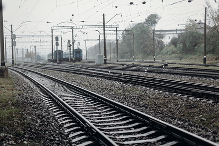 railway tracks transportation roads and platform with carriage