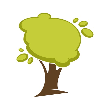 Green tree and tree leaf icon or logo template.