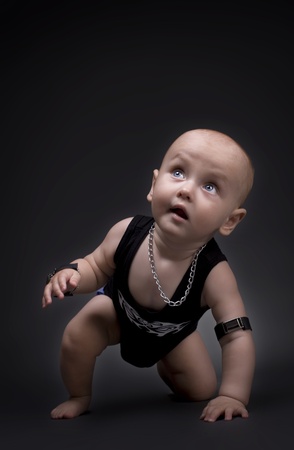 baby black background