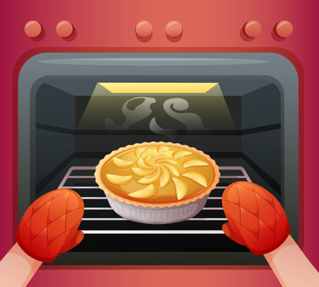 Pie In Oven Stock Vector Illustration and Royalty Free Pie In Oven Clipart
