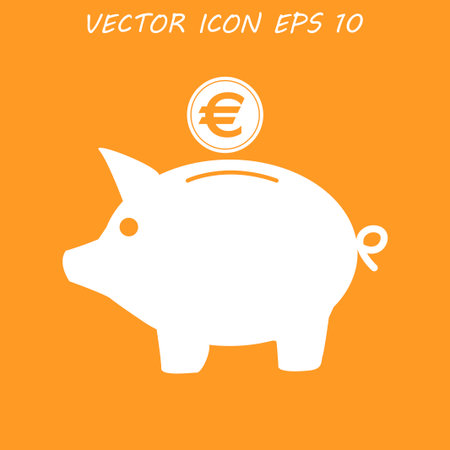 dolar: piggy bank icon. Flat illustration