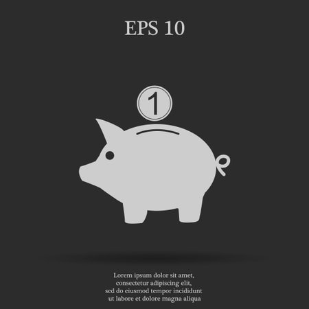 dolar: Vector piggy bank icon. Flat Vector illustration