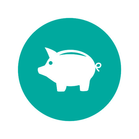 dolar: Vector piggy bank icon. Flat Vector illustration