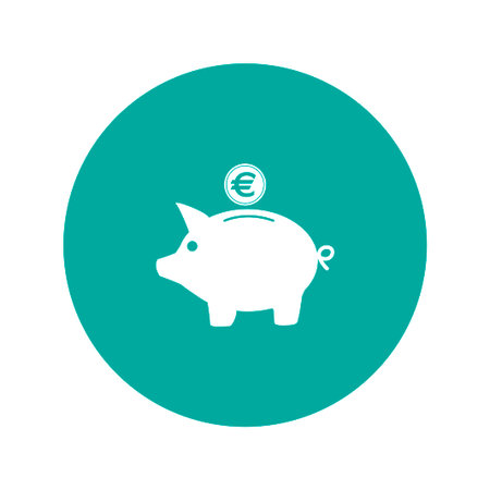 dolar: Vector piggy bank icon. Flat Vector illustration