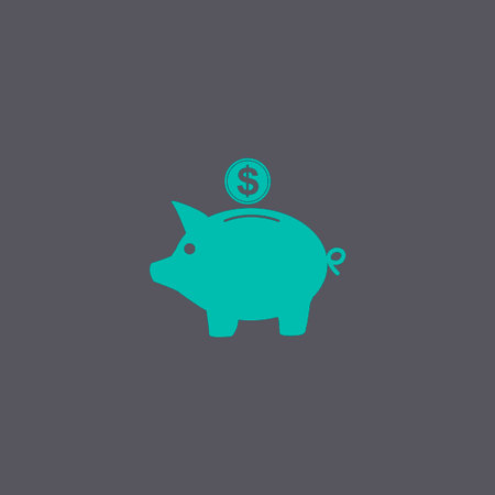 dolar: Vector piggy bank icon. Flat Vector illustration