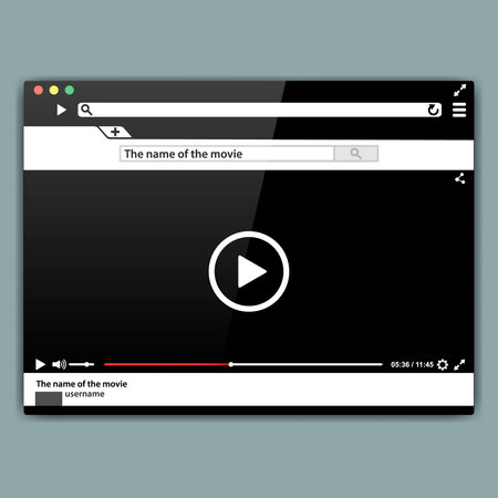 Design Internet Browser Video Player Template Modern Video Frame